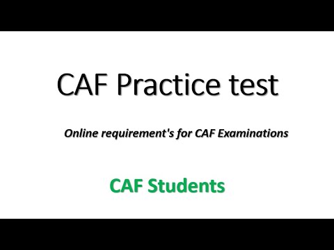 CAF Practice Test || Requirements for online examination of CAF