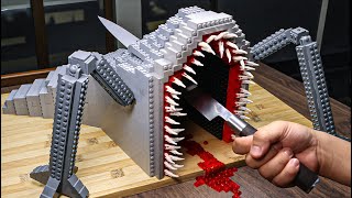 Surviving & Hunting the World's Largest LEGO Sea Eater Monster IRL  RARE Food LEGO Cooking ASMR