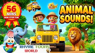 Animal Sounds Safari 🦁 | 56 Min Nursery Rhymes Compilation | Rhyme Toons World