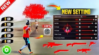 All Gun Headshot Sensitivity Setting After New OB49 Update | Free Fire Max Auto Headshot Sensitivity