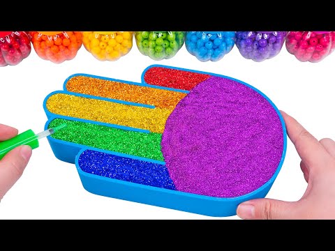 Satisfying Video l Mixing All My Slime l How To Make Rainbow Glitter Hand Slime ASMR #030