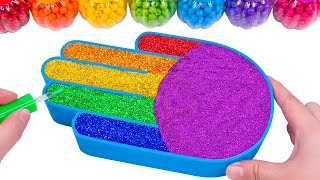 Satisfying Video l Mixing All My Slime l How To Make Rainbow Glitter Hand Slime ASMR #030