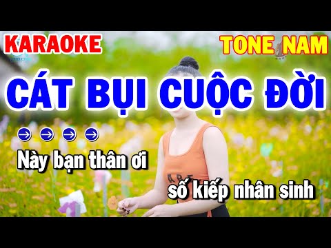 Karaoke Cát Bụi Cuộc Đời Tone Nam | Nhạc Sống Bolero Beat Chuẩn 2023