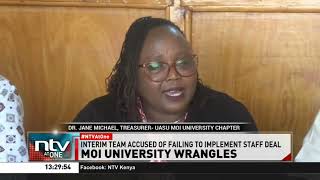 YouTube video thumbnail: Moi University Lecturers Want the Ministry of Education to Appoint a Substantive top Management Team