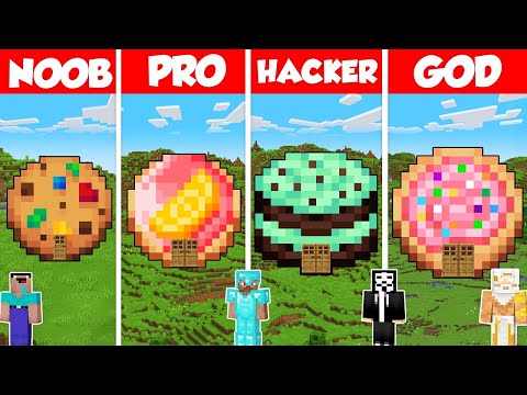 Crumbl Cookies Build Battle Challenge - Noob vs Pro vs Hacker vs God - Minecraft Animation