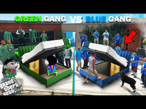 Shinchan Green Gang VS Franklin Blue Gang Secret Bed Challenge In GTA 5!