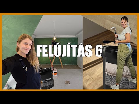 DEKORFESTÉS (zöld a fal?!) + LAMINÁLT PADLÓ｜FELÚJÍTÁS 6