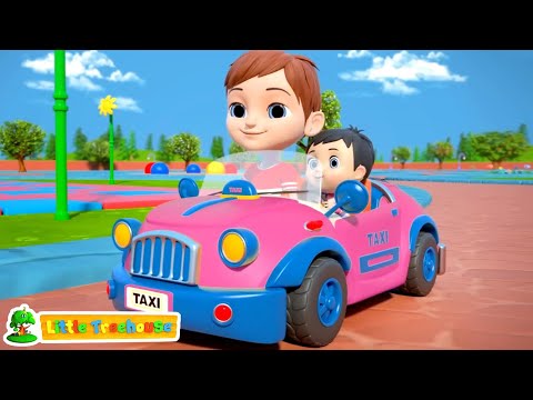 Wheels On The Taxi Go Round And Round, Vehicle Nursery Rhyme for Kids