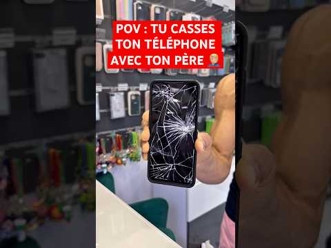 POV : TU CASSES TON TÉLÉPHONE AVEC TON PÈRE 🤦🏼‍♂️ #sœur #humour #sketch #papa #blague #telephone
