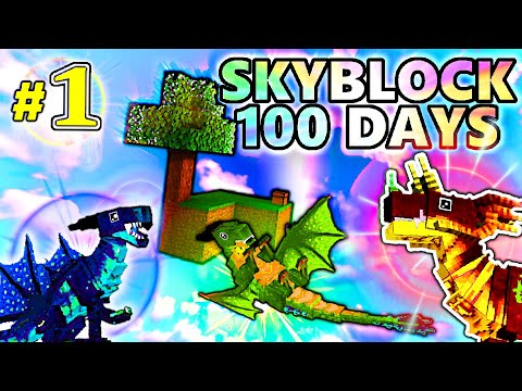 Minecraft 100 Days as DRAGONS in SKYBLOCK! - Episode 1