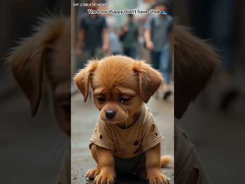 The Poor Puppy’s Struggle 🐶 | From Barefoot to His Own Shoes 👞| #PoorPuppy #EmotionalStory #shorts