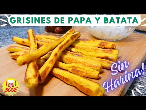 🥔🍠No comas pan! GRISINES o Palitos de Papa y Batata: SIN HARINA, SIN HUEVO, SIN LACTEOS, SIN GLUTEN