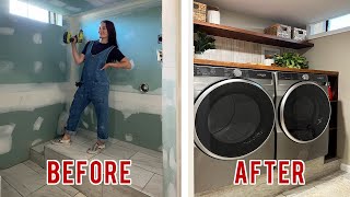 EASY Small Laundry Room Makeover