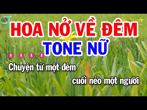 Karaoke Hoa Nở Về Đêm Tone Nữ ( Gm ) Nhạc Sống Mới | Karaoke Tuấn Kiệt