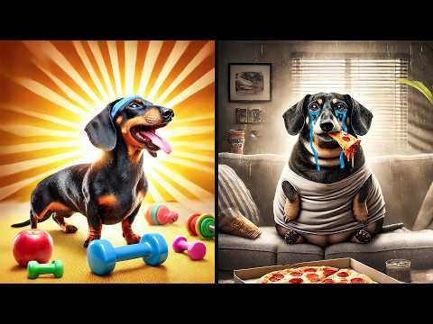 Workout vs Junk Food! Cute Dachshund’s Impossible Choice!