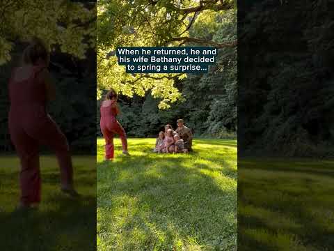 Watch Army dad photobomb his kids to their delight | Militarykind #shorts