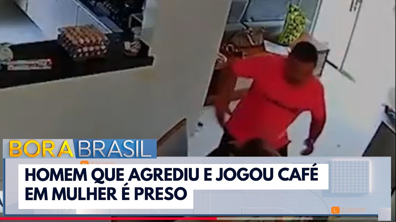 Homem que agrediu e jogou café em mulher é preso TV Online Homem que agrediu e jogou café em mulher é preso