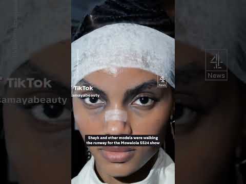 Anger at fashion show model 'black eye' make up