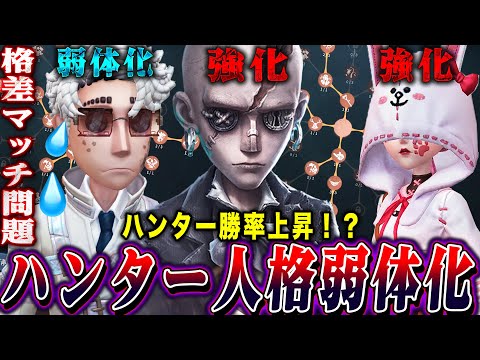 【第五人格】ハンター全体の勝率上昇により人格弱体化確定！忘れ去られたあの男の強化も確定しました…【唯】【identityV】