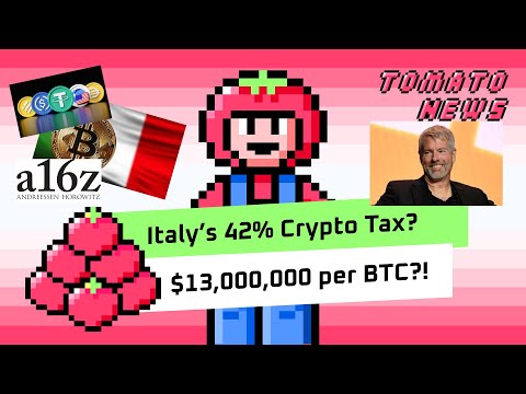 $13M Bitcoin Forecast, Italy’s 42% Crypto Tax Shock, & a16z Reveals 220M Active Users! 🍅 TOMATO NEWS