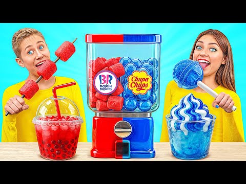 تحدي الطعام الأحمر مقابل الأزرق | حروب المزحة Multi DO Challenge