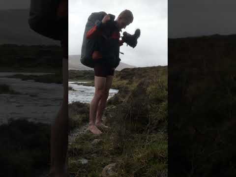 Fording rivers in Scotland  #mountains #scotland #hiking #hikingandcamping #travel #isleofskye