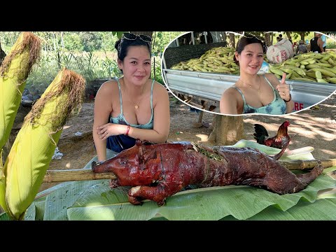 Harvest nang Sweetcorn + NAGPALECHON AKO nang Native Pig! Sarap nang Kainan 😋