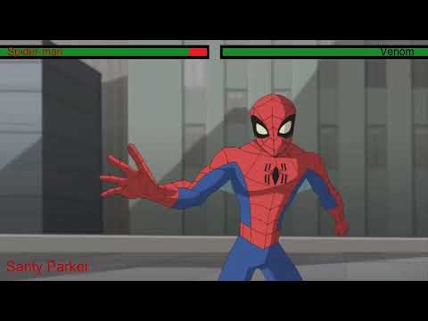 Spectacular Spiderman vs Venom Final Fight Part 3 With Health Bars