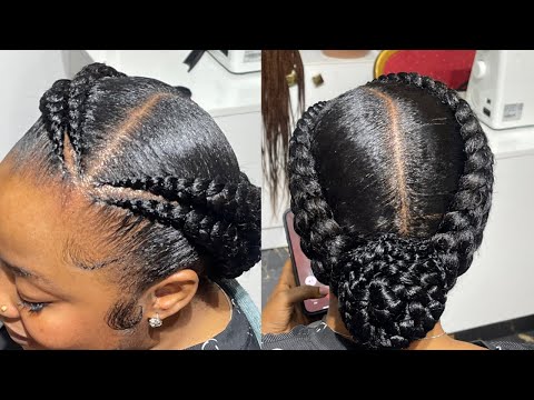 Easy 4 Cornrow All Back HAIRSTYLE / Saloon Work