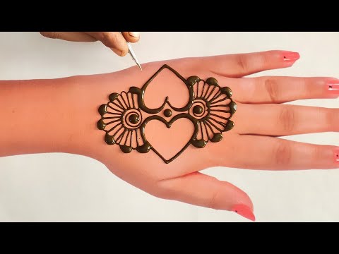 2 दिल वाली मेंहदी डिजाइन | ladkiyo ke liye mehandi ki design | easy mehndi design 2024