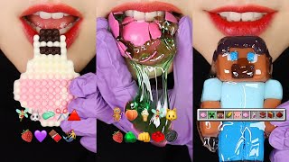 7MINUTES VERTICAL EMOJI MUKBANG ASMR FOR SLEEP, MINECRAFT ASMR FROZEN WAX CANDY ASMR 😃