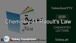 Chemistry 11 Raoult's Law