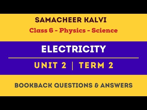 Electricity Book Back Questions, Answers | Unit 2  | Class 6 | Physics | Science | Samacheer Kalvi