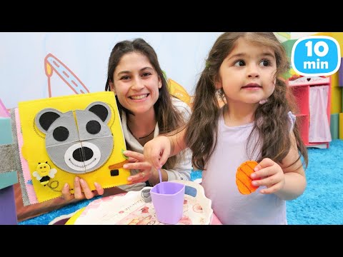 Ayşe ve Defne ile ballı süt yapalım ve etkinlik kitabı ile oynayalım! Çocuk oyunları.