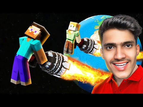 Playing with Rocket Boosters In Realistic Minecraft