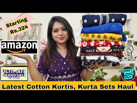 😃 Amazon Must Have Cotton Kurta Sets, Kurtis, Dresses Haul Starting Rs.342|❤️Amazon Haul