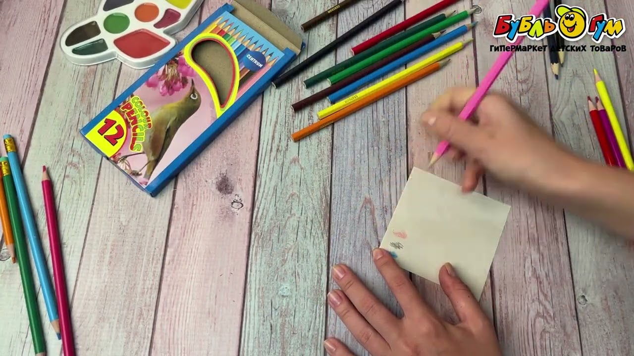 Карандаши цветные «Животные» 12 цветов - видео