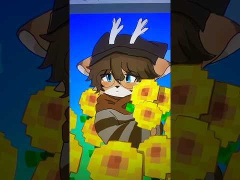 Happy little deer :) | original art by: @zombie2mi_nu | #art #minecraft #artist #digitalart #deerart