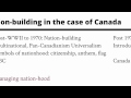 Canada's Nation-Building and Identity
