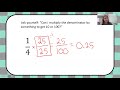 Converting Fractions to Decimals with Equivalent Fractions