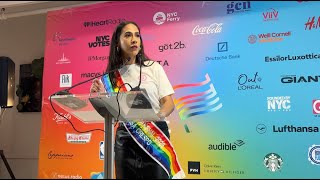 Stonewall Foundation's Elisa Crespo Speaks as 2025 NYC Pride March Grand Marshal