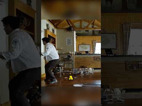 A blank bear burst in when the man was closing the door.