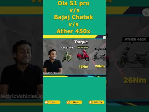 OLA S1 Pro Vs Bajaj Chetak VS Ather 450X