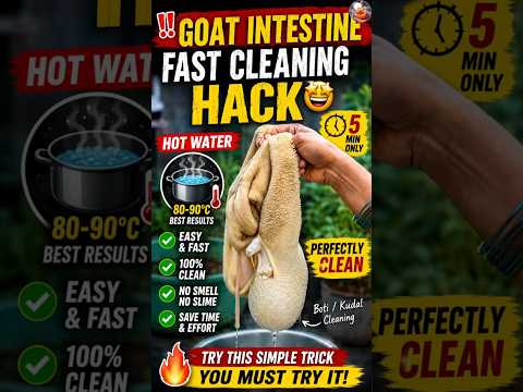 ‼️Goat Intestine Fast Cleaning Hack🤩 #boti #cleaning