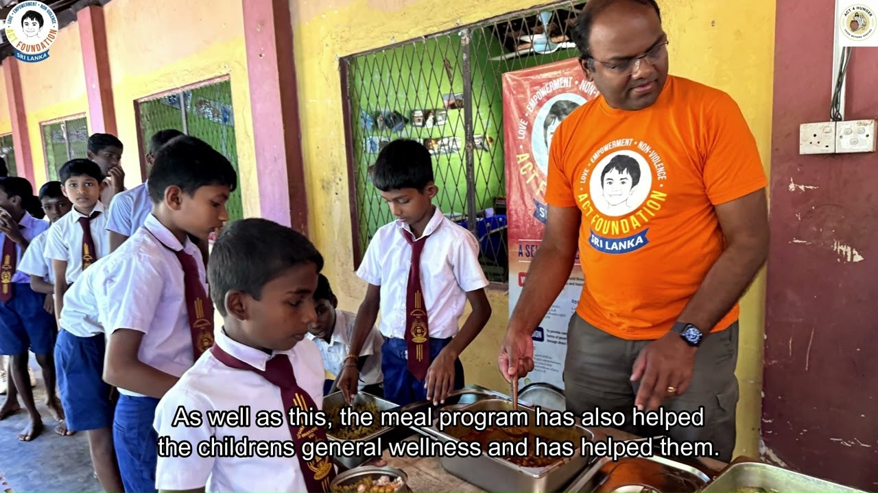 ACT Foundation team visited the Sinnadamban Barathi Vidyalayam in the Vavuniya district of Sri Lanka on 5/08/2024.  This video is a snapshot of the school meals program conducted there by the ACT Foundation. <br /><br />Sincere thanks to all the kind-hearted donors for promptly acting for hunger, which allows these school students to concentrate on their school activities.