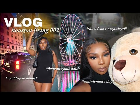 Life in Houston VLOG | road trip to Dallas, football game date, how i stay organized, & More