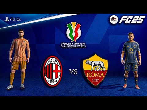 FC 25 - AC Milan vs. Roma | Coppa Italia 24/25 Full Match | PS5™ [4K60]