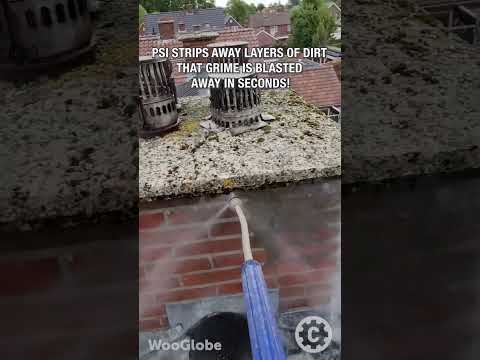 Power washing transforms this chimney