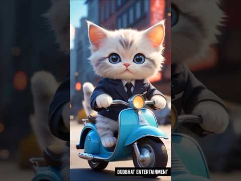 kittens scooty ride💖#cartoon #cat #kitten #চাতচারতুন #baby #কার্টুন#কাটুন #বিড়াল #বিলাই #বাচ্চাদের