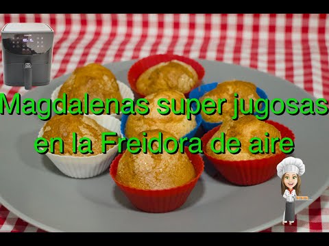 No te puedes perder esta receta rápida sin gastar apenas luz y riquísima, magdalenas en airfryer😋😋😋😋